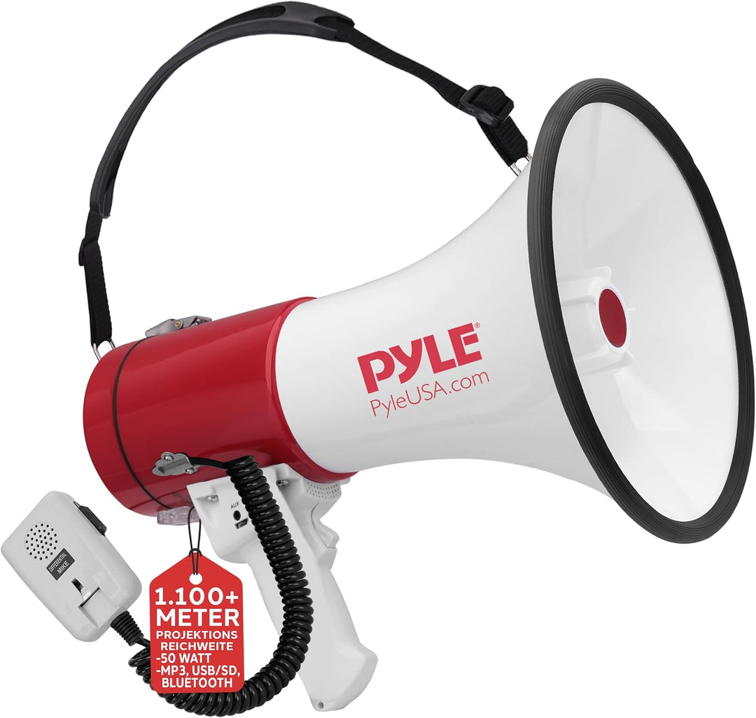 Pyle PMP52BT Pyle Pro bluetooth megaphone with AUX (3.5mm) Input Built-in USB Flash & SD Memory Card