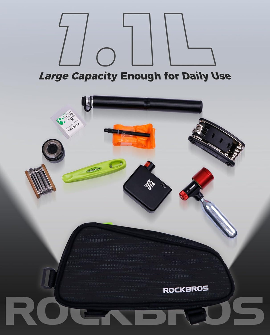 ROCKBROS Rahmentasche Fahrrad Oberrohrtasche Schmale Form Fahrradtasche für MTB, Rennrad, E-Bike ca.