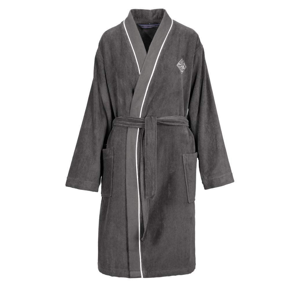 Tommy Hilfiger Bademantel Argyle Logo Farbe Steel Grösse S