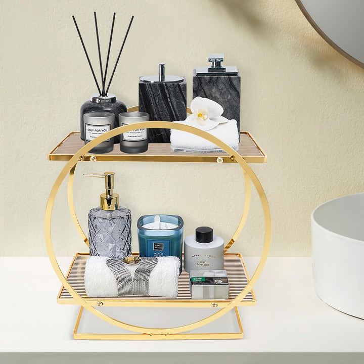 Makeup Organizer 2 stöckig Hautpflege Parfüm Organizer Perfume Storage Kosmetik Aufbewahrungsrega l2