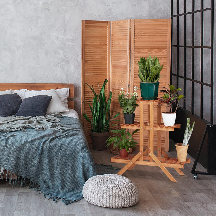 Relaxdays 2X Pflanzentreppe im Set, Blumentreppe, Blumenregal, Pflanzenregal, Etagere, Blumenständer