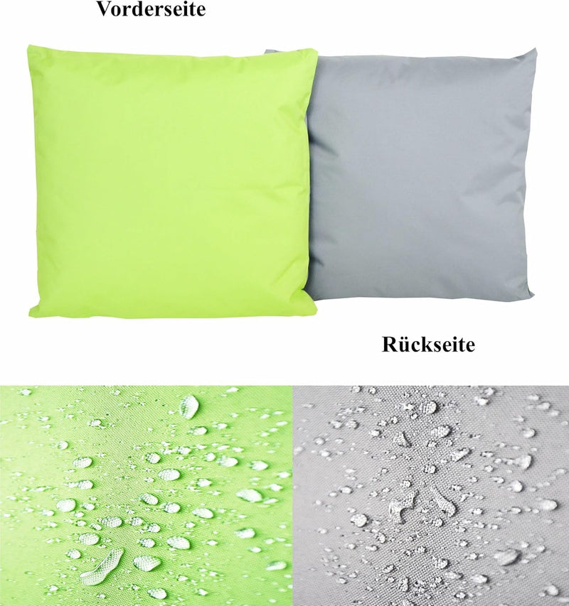 JACK 4X 2-farbiges Wende Outdoor Lounge Kissen 45x45cm Dekokissen inkl. Füllung Wasserfest Sitzkisse