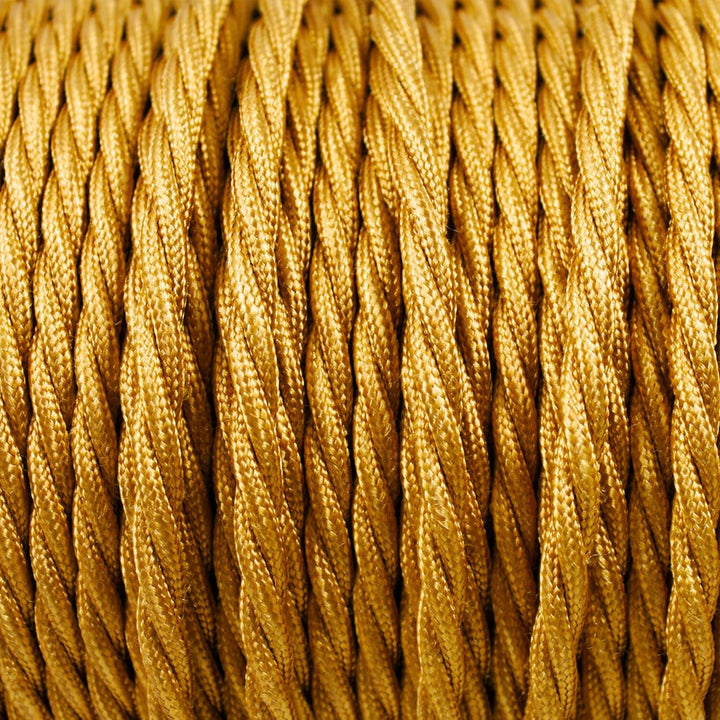 smartect Textilkabel gedreht 3-Adrig (3 x 0.75 mm²) Gold, 10 Meter | Vintage Lampenkabel Stoff, Stro
