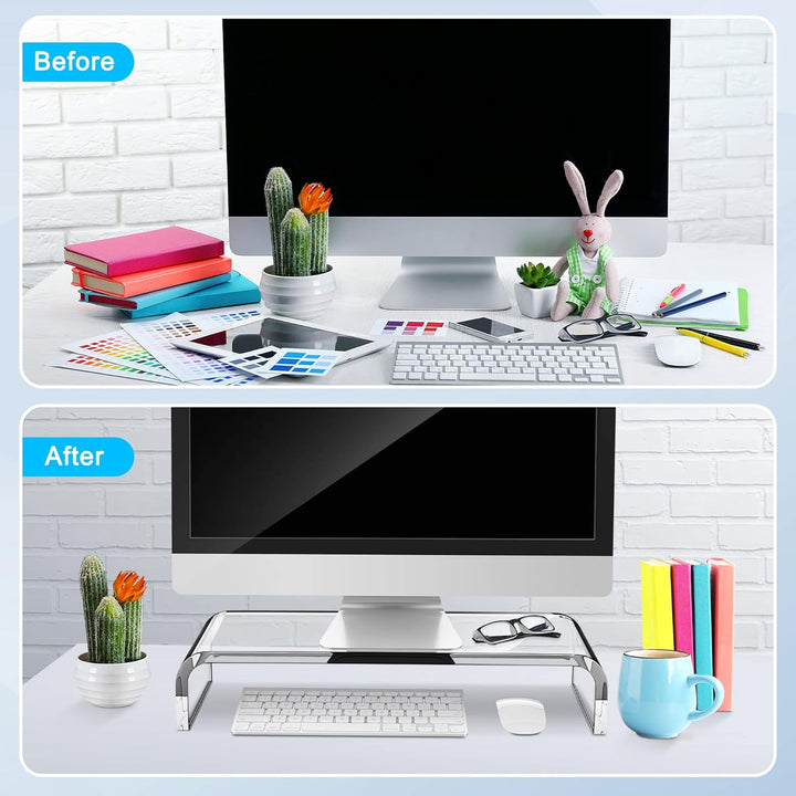 AboveTEK Monitorständer Acryl Bildschirmständer PC/TV Transparent Acryl Monitor Ständer Bildschirmer