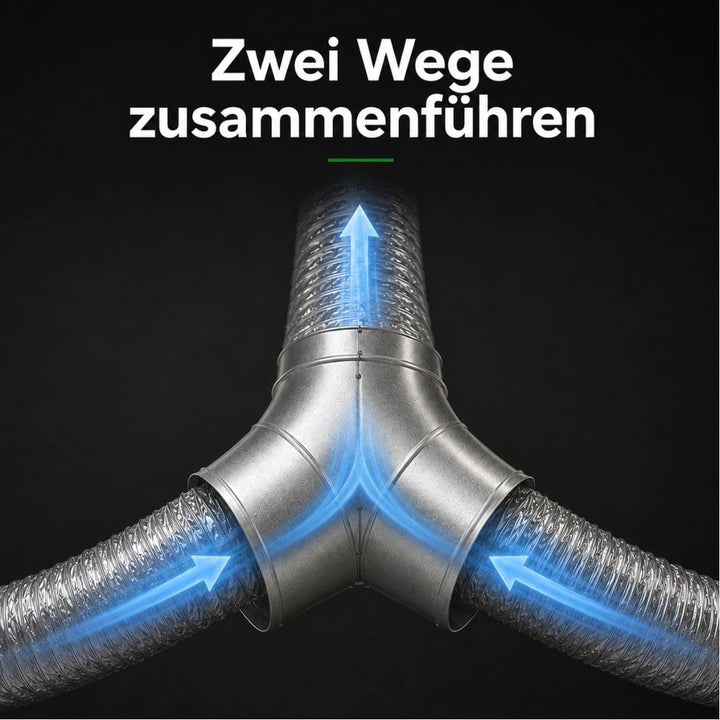 Weedness Y-Stück 250 mm Metall Rohr für Grow Abluft - Rohrlüfter Lüfter Aktivkohlefilter Ablauftschl
