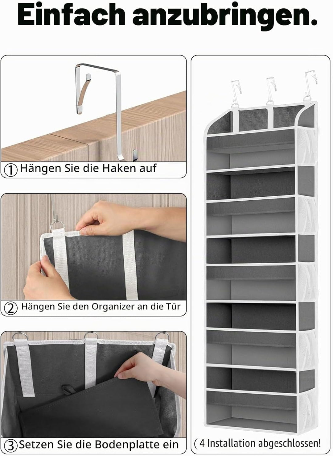 Hängeorganizer Tür mit 5 Fächern, Tür Organizer Faltbar und Platzsparend, Camping Organizer Hängend,