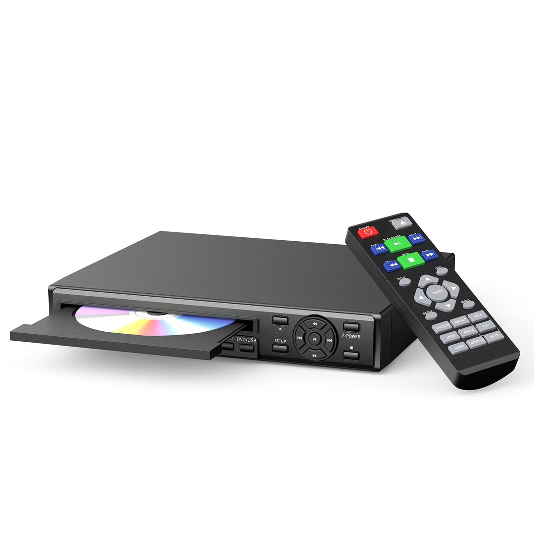 Desobry DVD Player für Fernseher, 1080p HD DVD Player mit verbessertem Laufwerkssteuerungssystem, Re