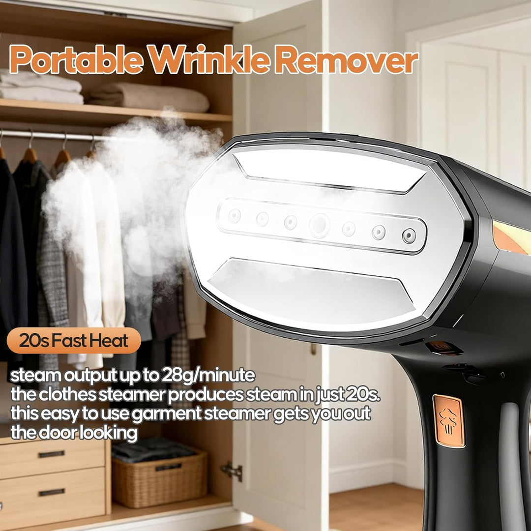 Steamer Dampfglätter Reise,Entfernung von Falten und Gerüchen,abnehmbarer 300ml Wassertank und LED-B