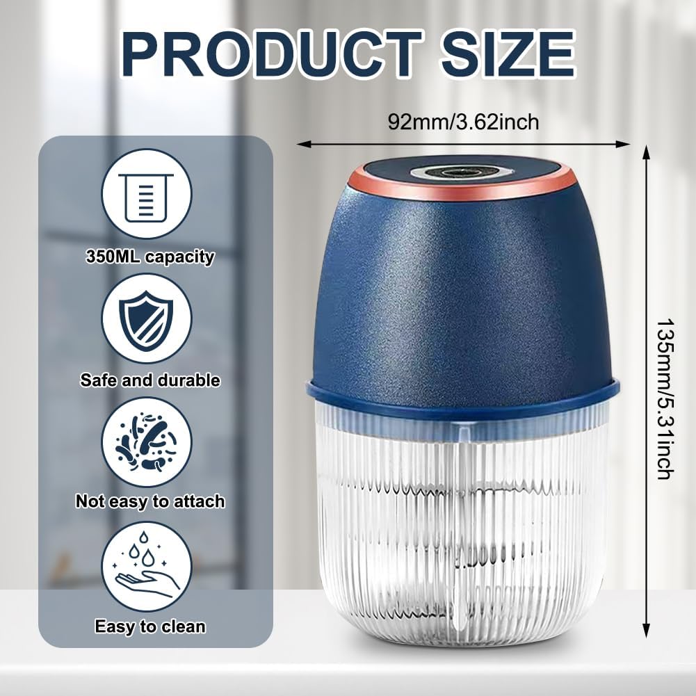 Zerkleinerer Küche Elektrisch Mini Zwiebelschneider - 350ml Multizerkleinerer Kabelloser USB-Aufladu