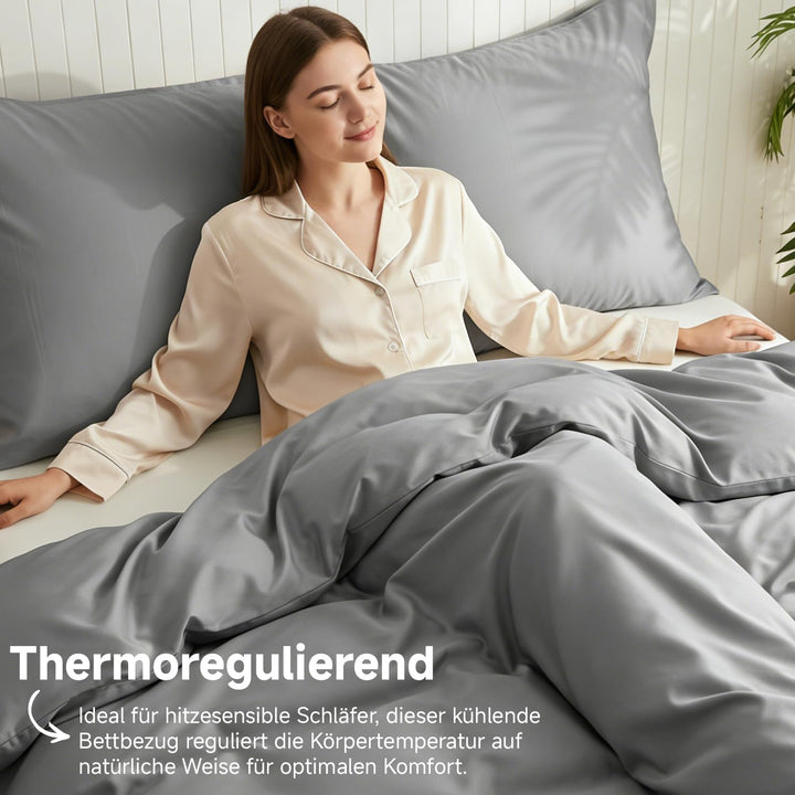 Simple&amp;Opulence Bambus Bettbezug Set, Seidiger und weicher Bettbezug Kühle Bettwäsche Perfekt für Ha