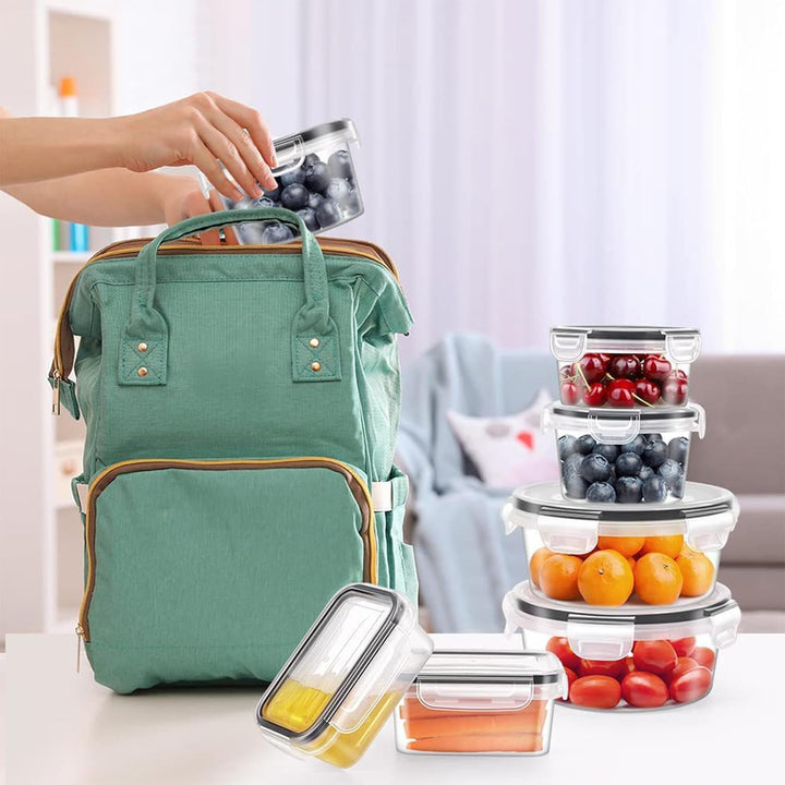 Queta 34Pcs Frischhaltedosen Set Kunststoff Lebensmittelbehälter 10 Grösse Vorratsdosen Gefrierdosen