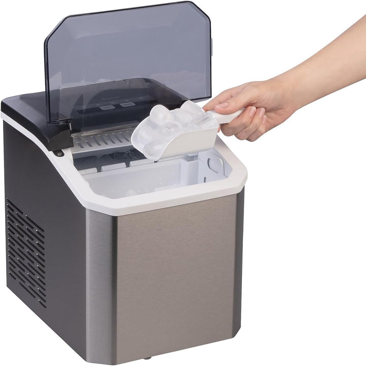 Rosenstein & Söhne Eiswürfelbereiter: Eiswürfelmaschine aus Edelstahl mit Selbstreinigung, 12 kg/Tag