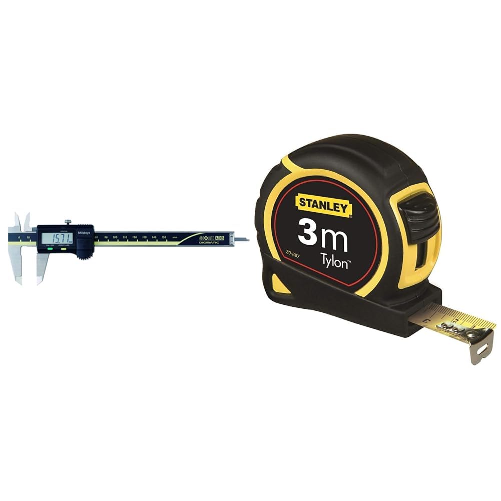 MITUTOYO Digital Messschieber ohne Datenausgang DIN 862 & Stanley 1-30-687 Bandmass Tylon, 3 m, Tylo