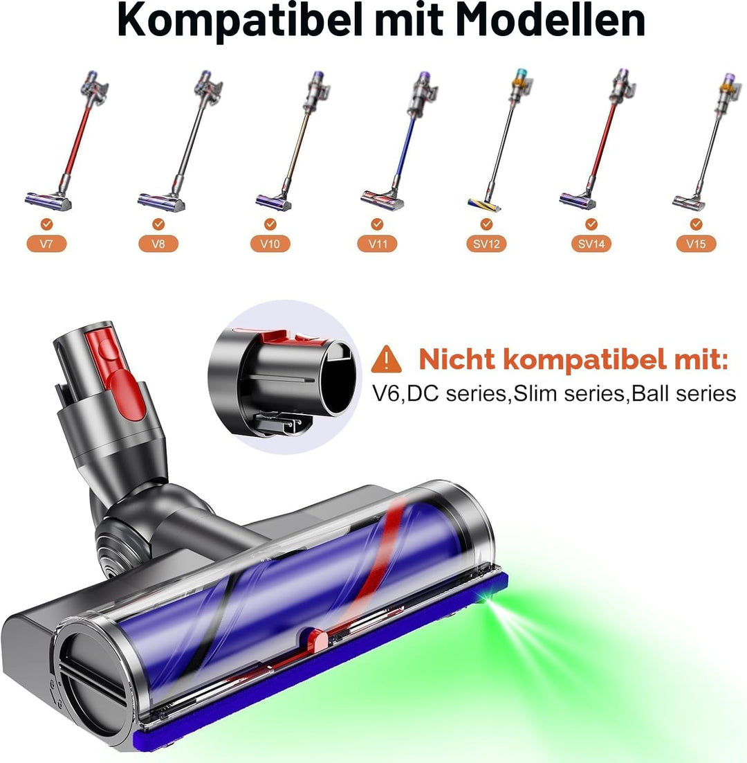 Elektrobürste Kompatibel mit Dyson V7, V8, V10, V11, V15 Staubsauger Befestigung, Teil Direktantrieb