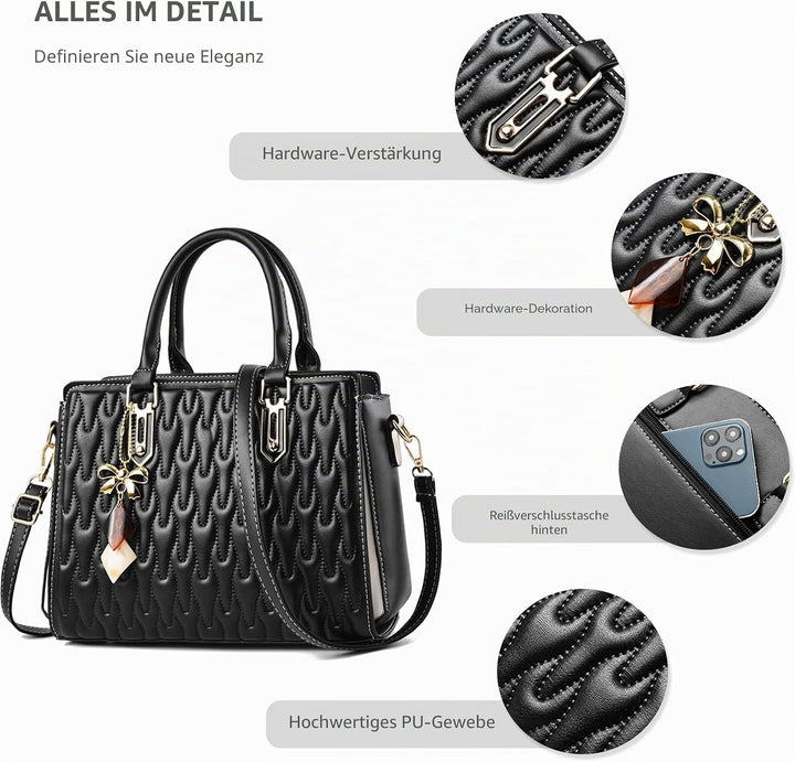 NICOLE &amp; DORIS Handtasche für Frauen Elegante Henkeltasche Damen Mode Schultertaschen PU Leder Umhän