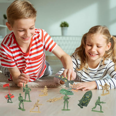 Uposao 188 Stück Spielfiguren Set von Armee Soldaten Figuren Militär Modell Spielzeugsoldaten Plasti