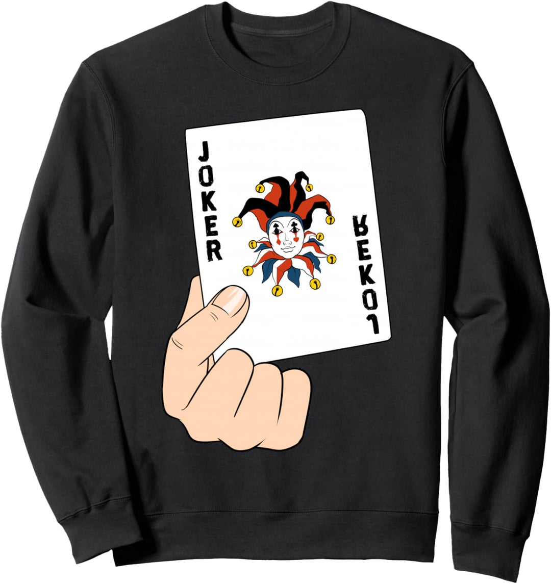 Lustiges Joker Karte Spielkarte Zocker Narr Sweatshirt