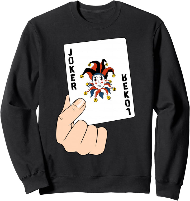 Lustiges Joker Karte Spielkarte Zocker Narr Sweatshirt