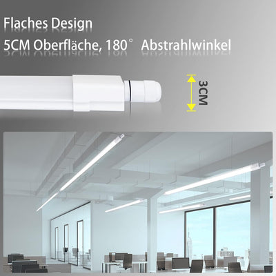 CBJKTX Feuchtraumleuchte LED 120CM Werkstattlampe - 36W 3960LM Deckenlampe IP65 Wasserfest Kellerlam