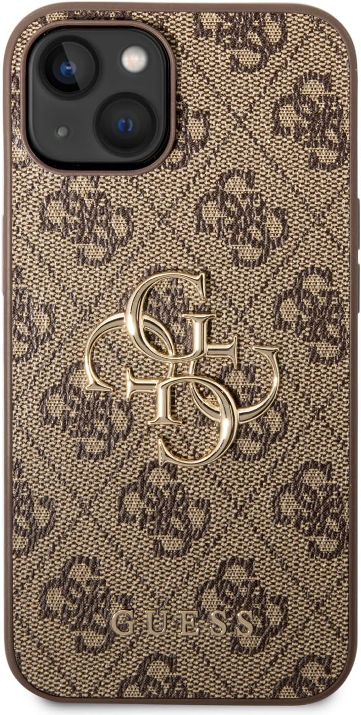 Guess Golden Logo kompatibel mit iPhone 14 Plus Hülle - Braun, GUHCP14M4GMGGR, schwarz