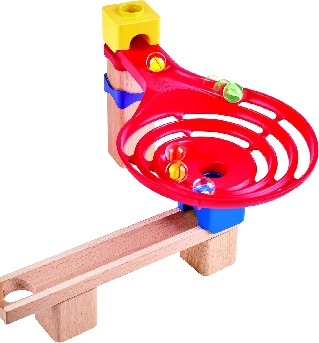 Hape Erlebnis Murmelbahn mit Domino, Kugelbahn aus Holz, Konstruktionsspielzeug, ab 3 Jahren
