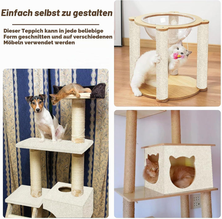 300cm×40cm Kratzmatte Katze Selbstklebend, Kratzschutz Sofa Katze, Trimmbare DIY Katzen Kratzmatte m