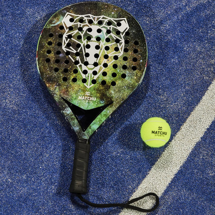 Matchu | Padel Schläger | Unisex | 100% Carbon-Rahmen, Glasfaser-Deckschicht und weicher Eva-Schaum