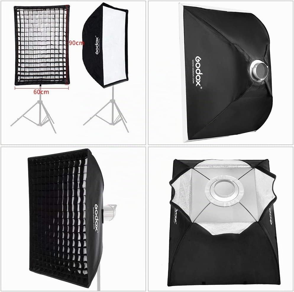 GODOX Unisex-Erwachsene Sb-fw6090-60x90 Cm Softbox W. Grid 60x90 Cm, Schwarz, One Size