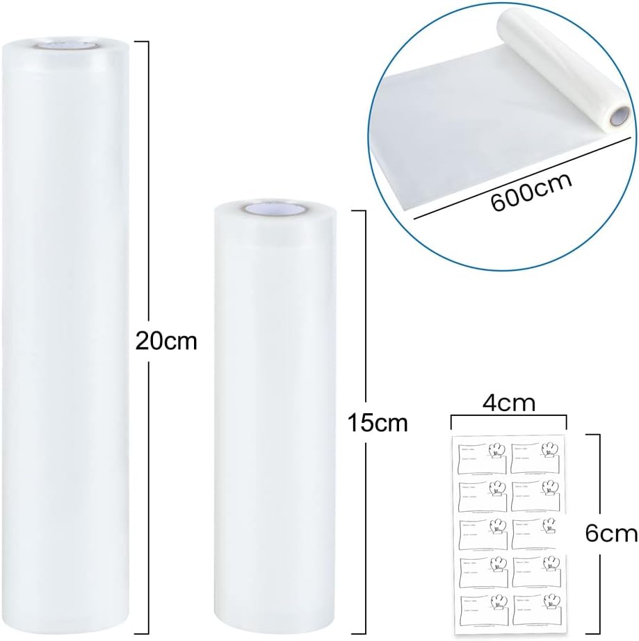 Ultratec 331400000756 Vakuumierrollen im Set, 4 Rollen in 2 Grössen, Plastic, Transparent, Vakuum ro