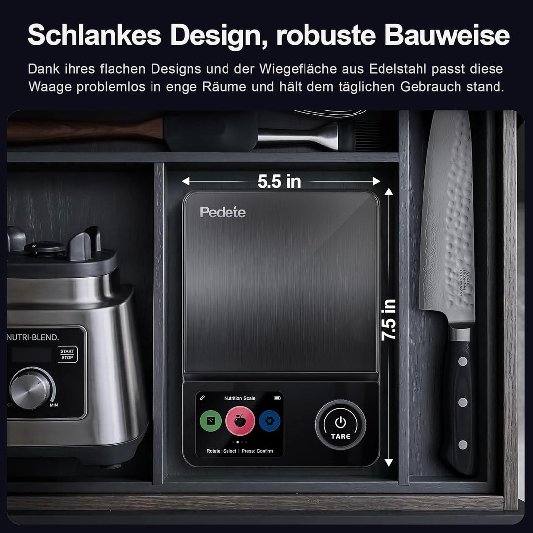 Küchenwaage Digitale ProfiFein waage Bluetooth-Verbindungs-App,Kaloriendatenanalyse Kitchen Scale, L