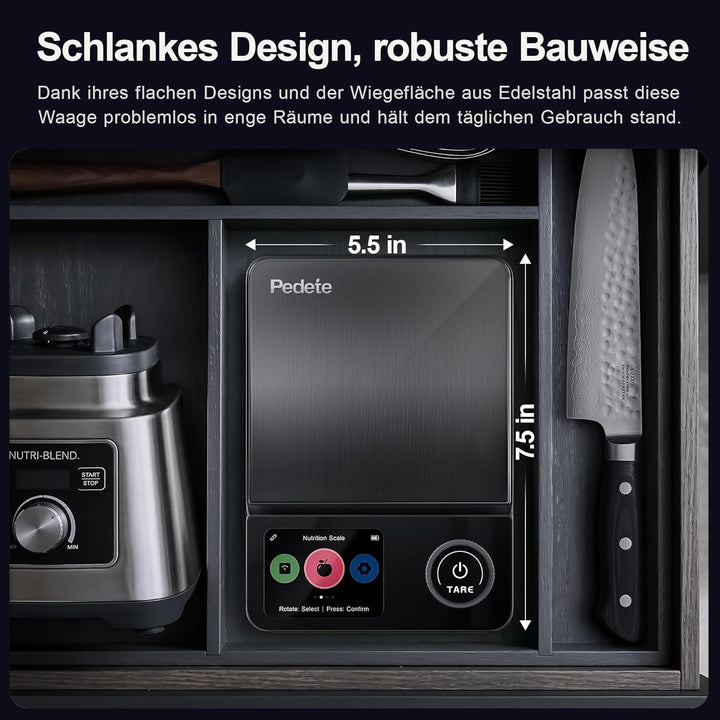 Küchenwaage Digitale ProfiFein waage Bluetooth-Verbindungs-App,Kaloriendatenanalyse Kitchen Scale, L