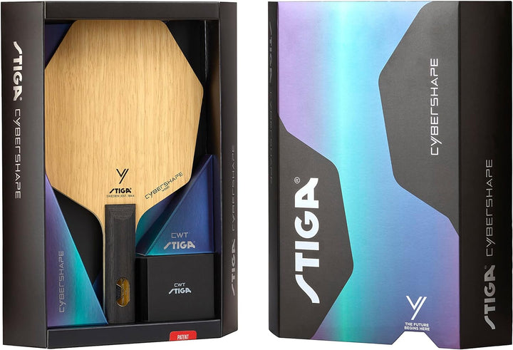 Stiga Tischtennisholz Cybershape Wood mit CWT Custom Weight Technology Gerade, Gerade