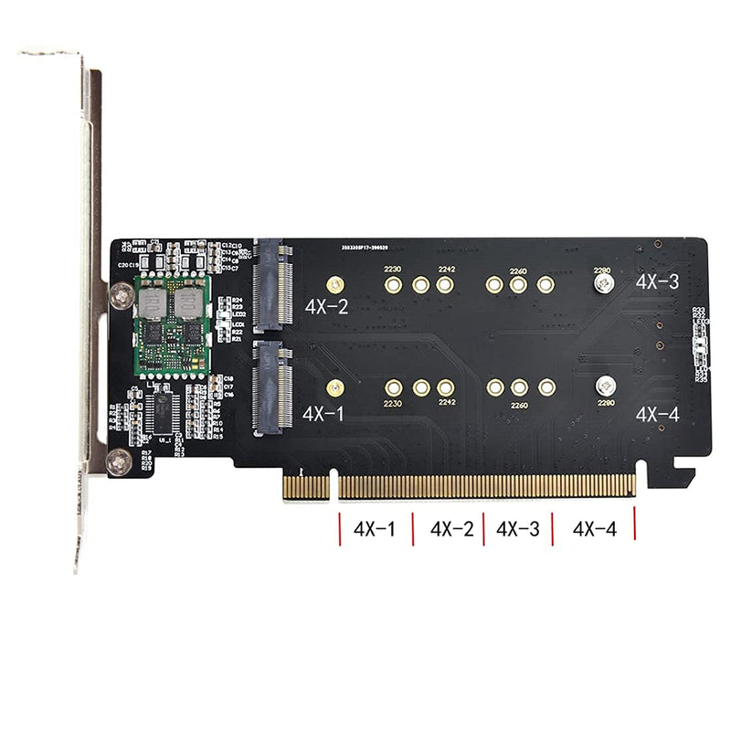 CY M.2 NVME Gen 3.0 Adapter Dual 2X NVME M.2 AHCI zu PCIE Express 3.0 Gen3 X8 X16 RAID-Kartenadapter