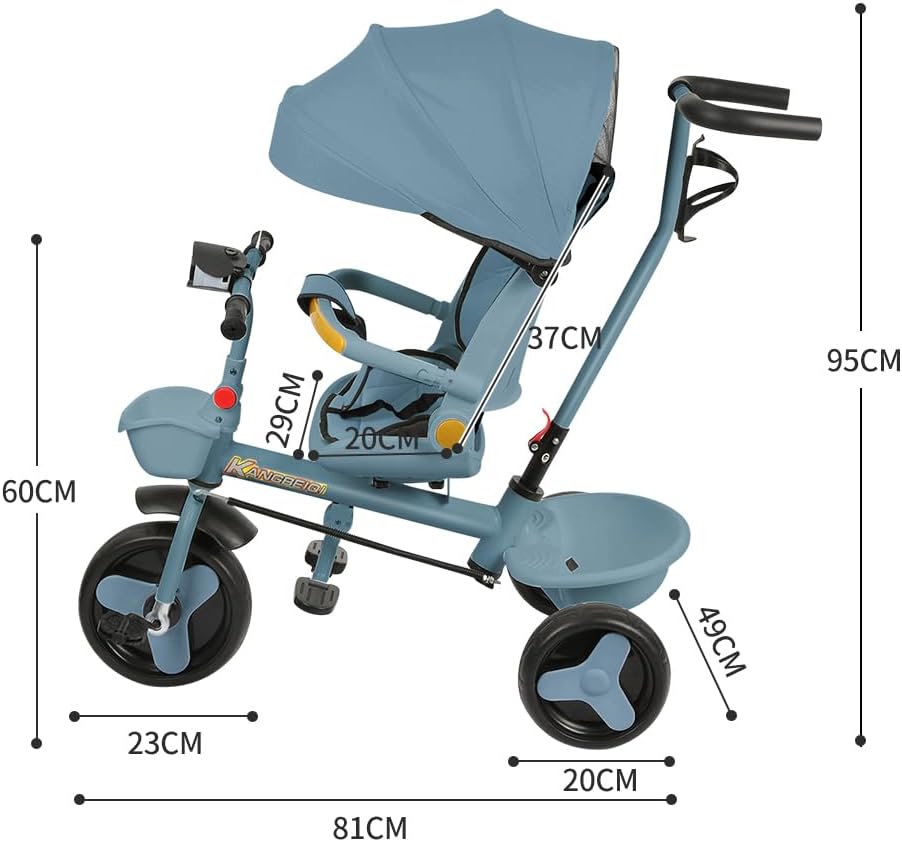 Multi-Funktions-Kinderdreirad, Dreirad 5 in1, Kleinkind-Dreiräder-Kinderwagen, mit Verstellbarem Sch