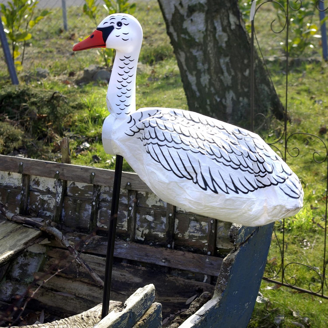 GeKi Trend 3er Set Windsack Gans Maritime Gartendeko Wetterfahnen mit Stange Windgänse Windspiele we