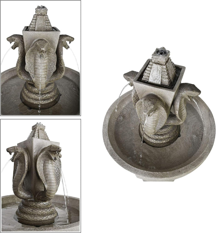 Köhko® Wasserspiel Maya Klassischer Etagenbrunnen Vogelbad Kaskade Zierbrunnen Gartenbrunnen Springb