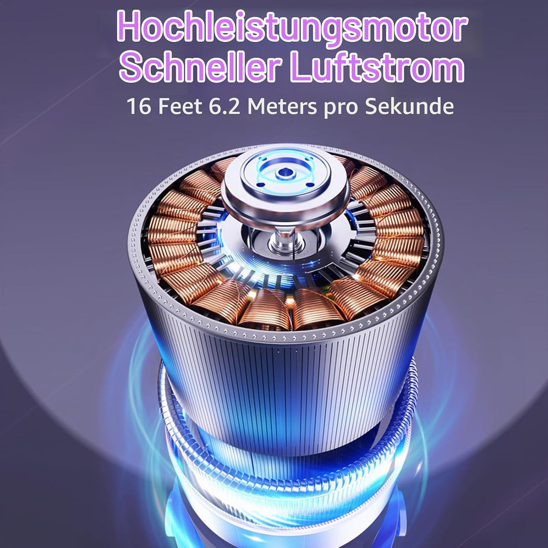 Wiederaufladbarer USB-Schreibtischventilator mit Digitalanzeige, 5-stufiger ultraleiser Tischventila