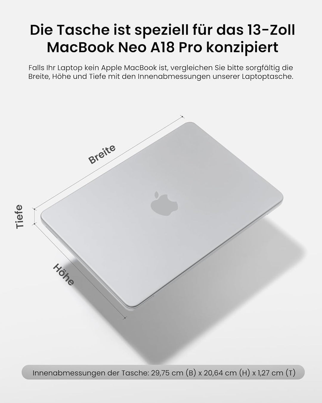 tomtoc 360° Tasche Hülle Entwickelt für 13 Zoll MacBook Neo A3404 (2026) mit A18 Pro Chip, Wasserabw