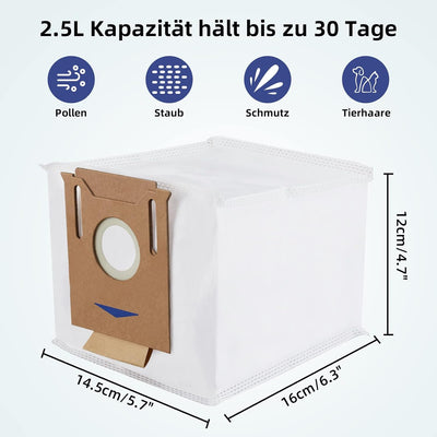 8 Stück Staubsaugerbeutel Zubehörset für Ecovacs Deebot N8+/ N8 Pro+/ OZMO T8+/ T8 AIVI+/ T9+ Absaug