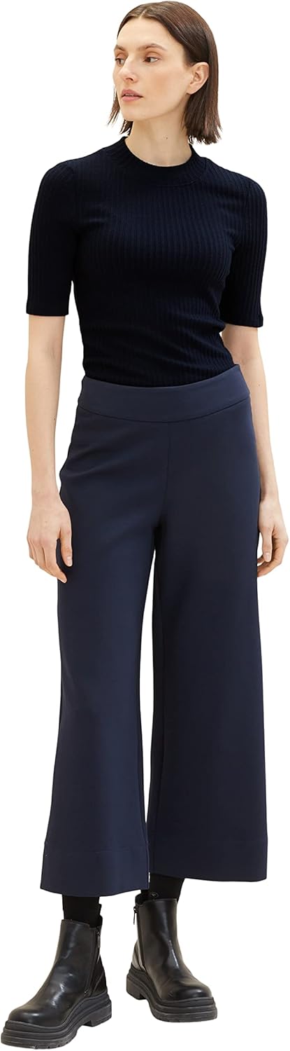 TOM TAILOR Damen 1038723 Basic Culotte Hose, 10668-sky Captain Blue, 44/28