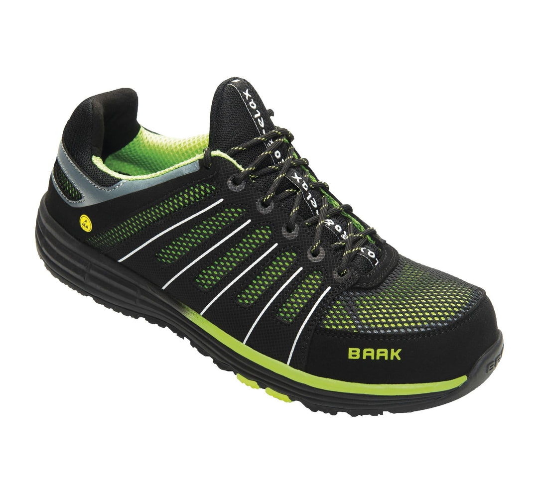 BAAK Sicherheitshalbschuhe S1P "Reeny" Go and Relax, 1 Stück, 44, schwarz/grün, 71522 44 EU, 44 EU