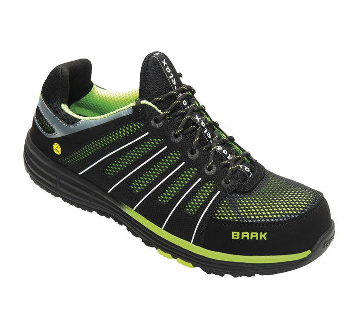 BAAK Sicherheitshalbschuhe S1P "Reeny" Go and Relax, 1 Stück, 44, schwarz/grün, 71522 44 EU, 44 EU