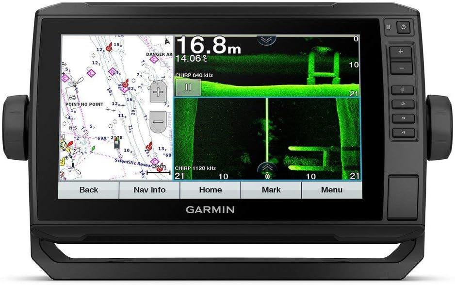 Garmin ECHOMAP UHD Fischfinder Displaygrösse 9 Zoll, Echolot integriertes Chirp, UHD ClearVü und UHD