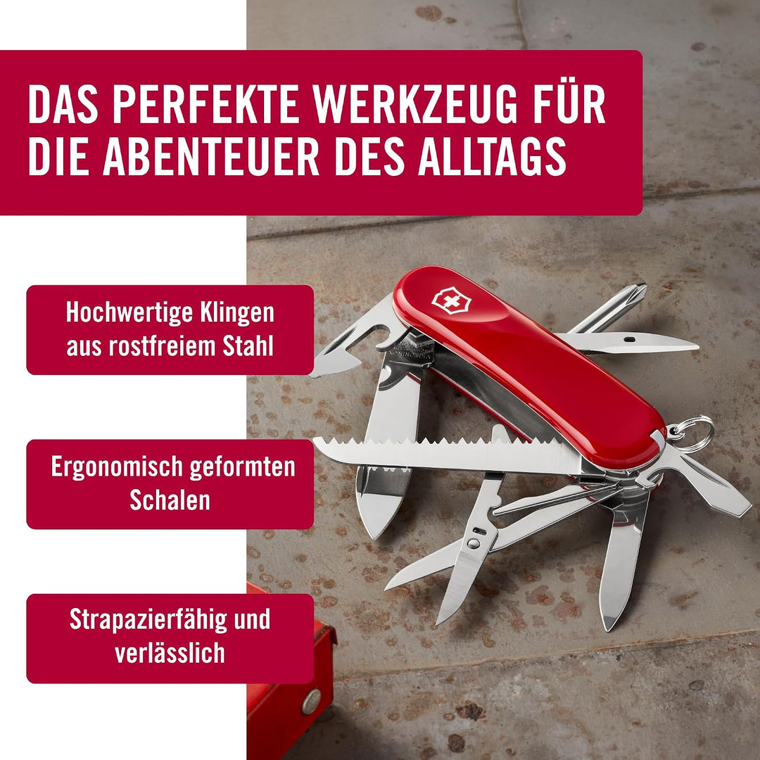 Victorinox Taschenmesser Evolution 18 (15 Funktionen, Ergonomisch, Klinge, Nagelfeile) Rot, Rot