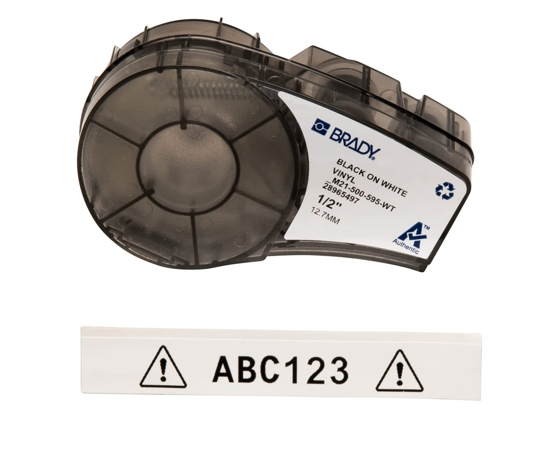 Brady (M21-500-595-WT) Vinylband für BMP21-PLUS; BMP21-LAB; BMP21 12.70 mm x 6.40 m Schwarz auf Weis