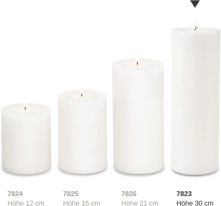 EDZARD Dauerkerze Cornelius (Ø 10 cm, H 30 cm) in weiss - Maxi Teelichthalter, Kerzenhalter in Kerze