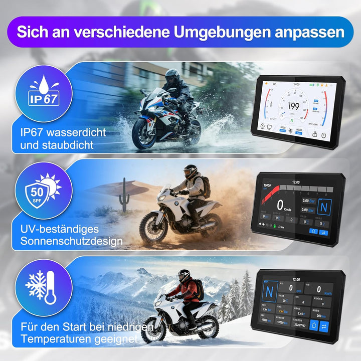 Motorrad Carplay Bildschirm mit Native Wonder Wheel für BMW Motorrad, Wireless CarPlay & Android Aut