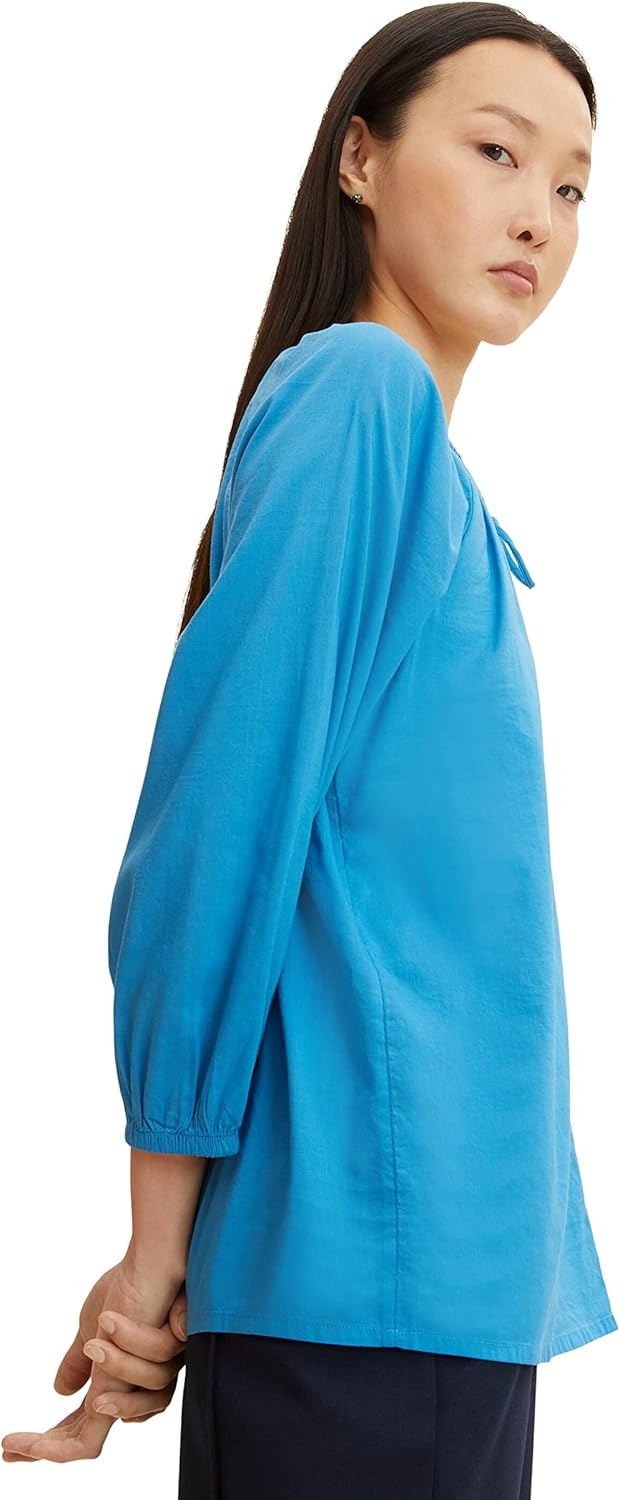 TOM TAILOR Damen Tunica Bluse, 30095 - Sublime Teal Blue