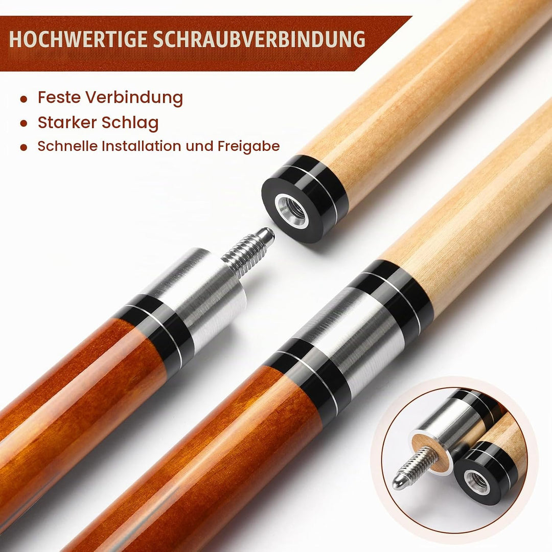 Pool Queue, 58 Zoll Billard Queue Kanadischer Ahornholz Pool Cue 13mm Spitzen für Professionelle Bil