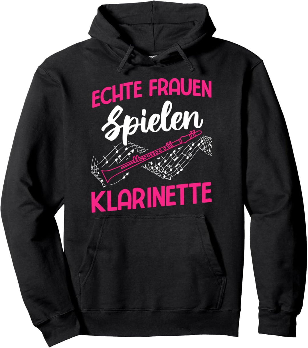 Echte Frauen Spielen Klarinette Musiker Klarinette Pullover Hoodie
